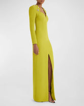 Embellished tailored gown with front slit – Narden
